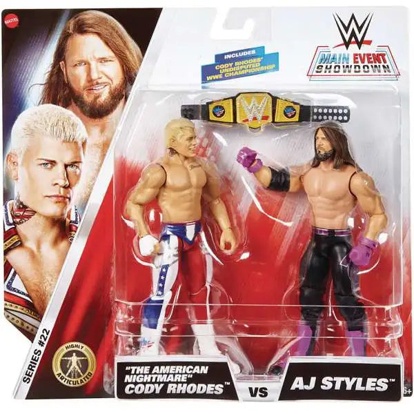 WWE 2pk Figures Main Event Showdown Cody Rhodes Vs. AJ Styles