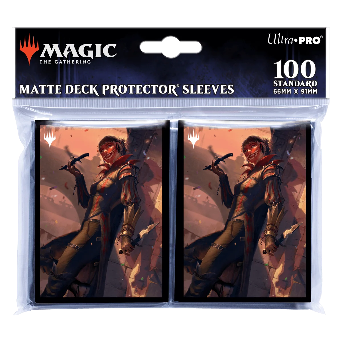 Mtg Matte Deck protector Sleeves Murders of Karlov, Massacre Girl